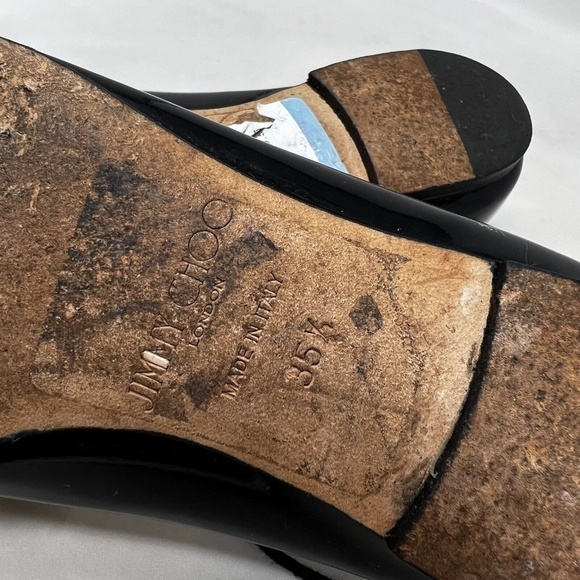 JIMMY CHOO Patent Lace Up Vita Flats Black 35.5 US 5.5 - Picture 14 of 14